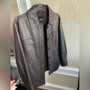 REAL BROWN LEATHER JACKET
